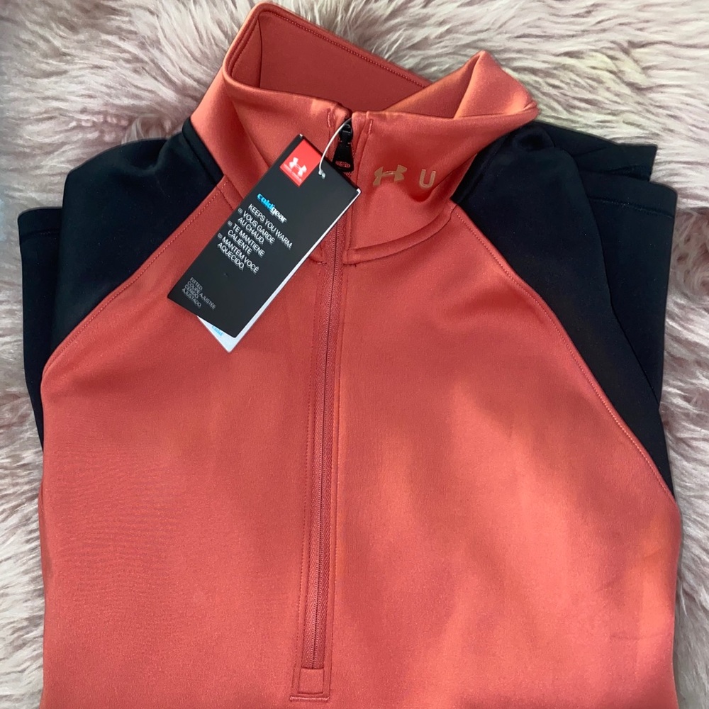 NWT! Under Armour Salmon/Black 1/4 Zip
